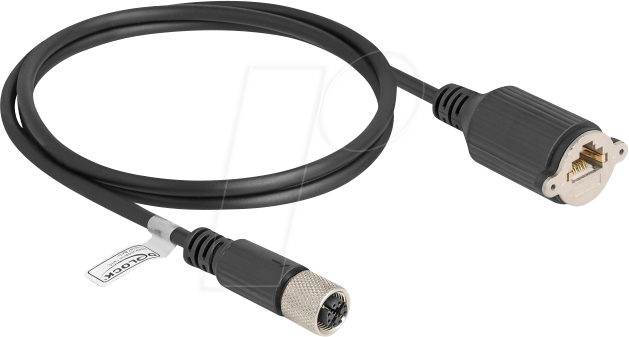 DELOCK 80460 - M12 Kabel X-kodiert 8 Pin Buchse zu RJ45 Buchse, 1 m