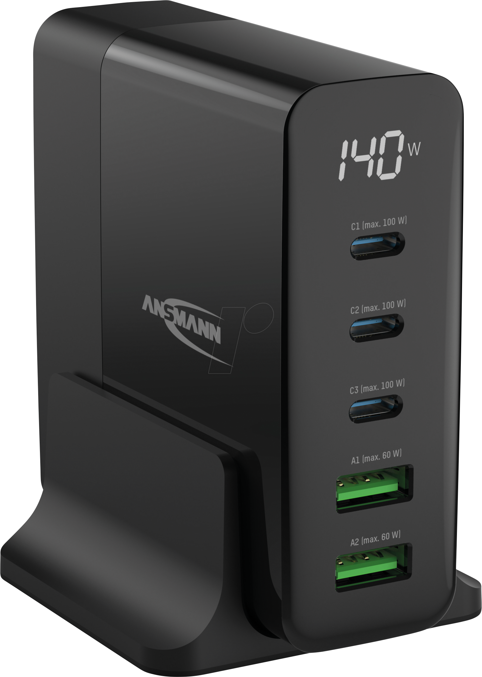 ANS 1001-0149 - Desktop Charger DC5140PD, 140 W, 5-20 V, 5 A, 5 Ports, schwarz