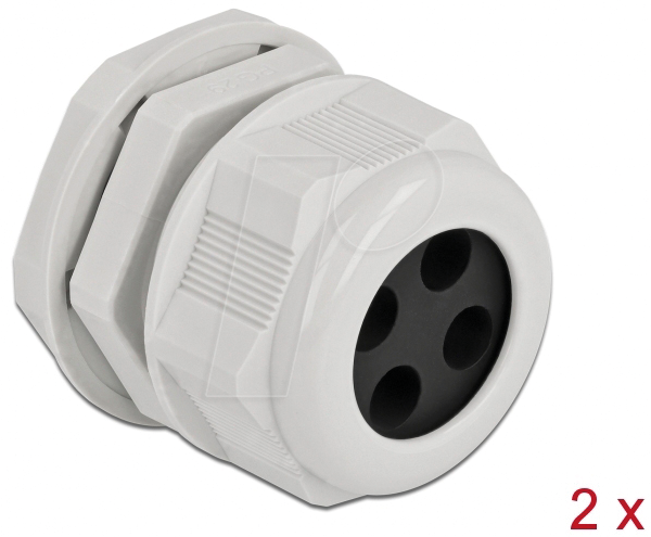 DELOCK 60384 - Kabelverschraubung PG29 für 4x Rundkabel, gr, 2 Stk
