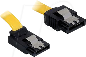 DELOCK 82812 - SATA 6 Gb/s Kabel gerade auf oben gewinkelt 70 cm gelb