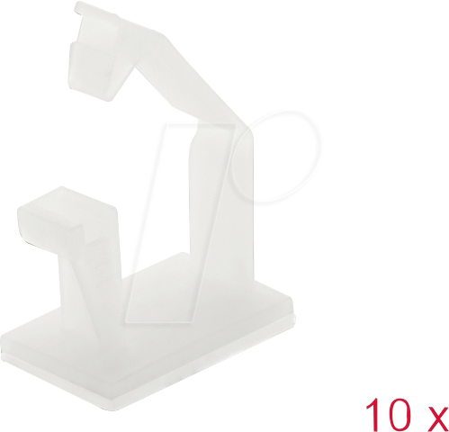 DELOCK 60250 - Kabelhalter mit Verschlussclip, selbstklebend, natur