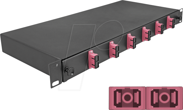 DELOCK 67002 - 19'' LWL Spleißbox, 6x SC Duplex OM4, 1HE
