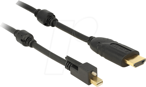 DELOCK 83730 - mini DisplayPort 1.2 Stecker auf HDMI A Stecker, 2 m, schwarz