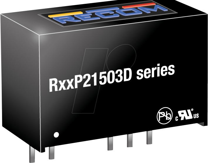 R12P21503D - DC/DC-Wandler R12, 12 Vin, 15/-3 Vout, +93/-185 mA, SIP7