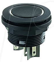 SSWTLRR2 - Drucktaster - 2 S, schwarz, LED-Ring rot