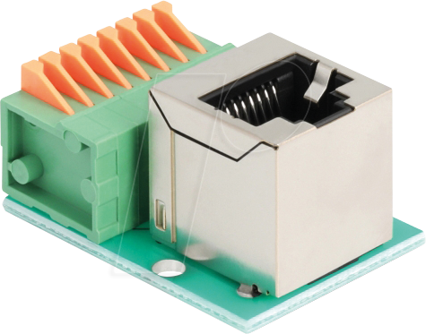 DELOCK 90653 - Cat.5e RJ45 Buchse 90° / Terminalblock, Drucktaster