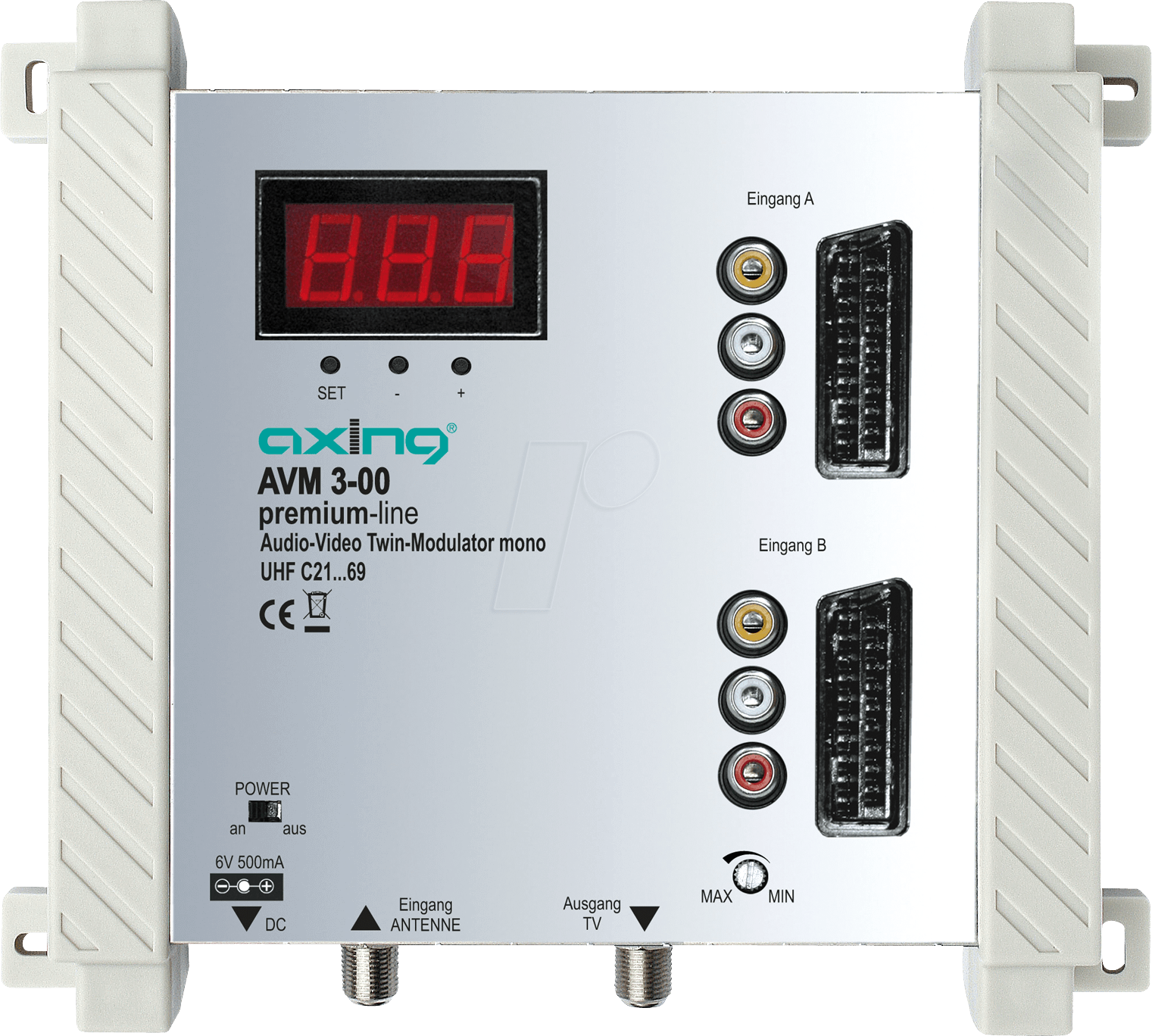 AVM 3-00 - Audio Video Modulator, mono, Scart, Cinch, silber