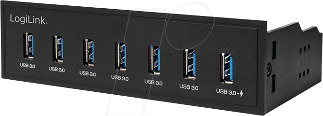 LOGILINK UA0342 - Frontpanel, 5,25, 7x USB 3.0 Typ-A, Schnellladeport