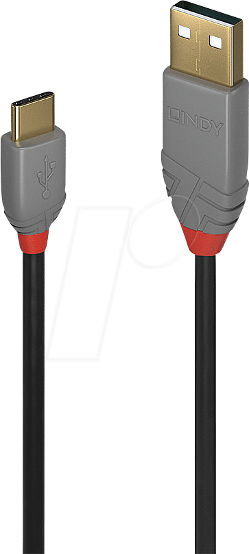 LINDY 36886 - USB 2.0 Kabel, A Stecker auf C Stecker, 1,0 m