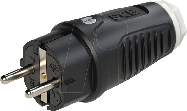 TAUR2 0512-SW - Vollgummi-Stecker Taurus2, Typ F - CEE 7/4, schwarz/weiß