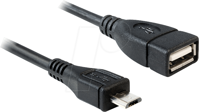 DELOCK 83183 - USB 2.0 Kabel, Micro B Stecker auf A Buchse, 0,5 m