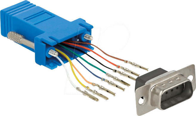 Thumbnail - DELOCK 66167 - Adapter Sub-D 9Pin St > RJ45 Bu. Montagesatz blau