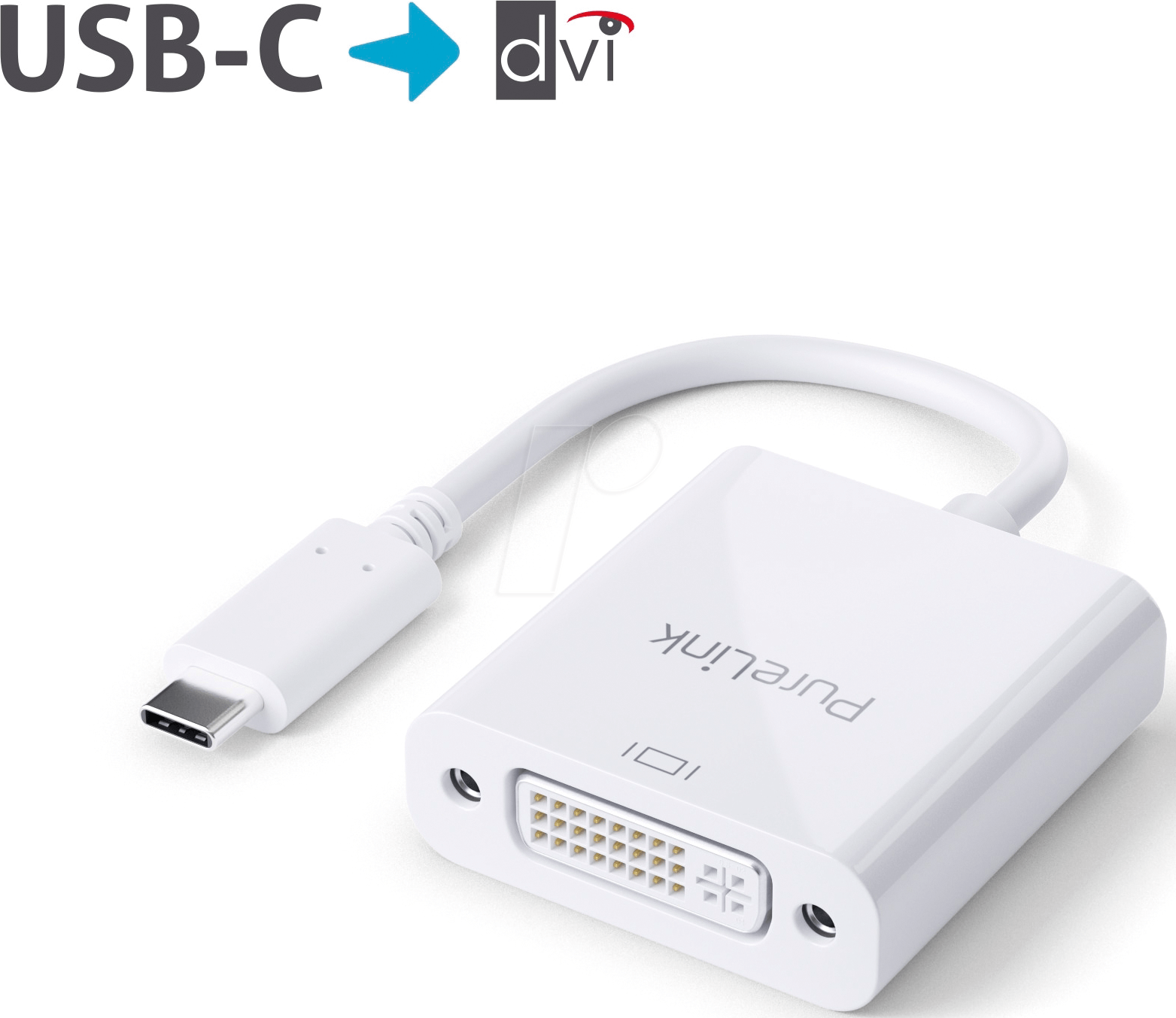 PURE IS190 - USB-C auf DVI Adapter - 1080p - iSerie 0,10m