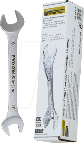 PROXXON 23802 - Doppelmaulschlüsselsatz, SW 7-30, 11-teilig