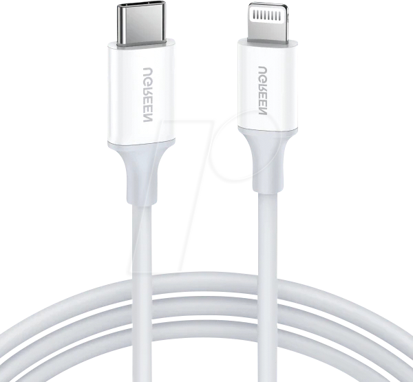 UGREEN 10493 - Daten-/ Ladekabel USB C-Stecker > Lightning, weiß, 1 m
