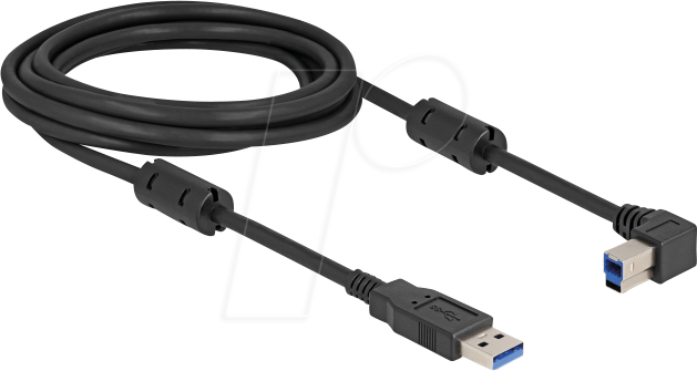 DELOCK 81102 - USB 5 Gb/s Kabel, A Stecker auf B Stecker, 90° links, 3 m