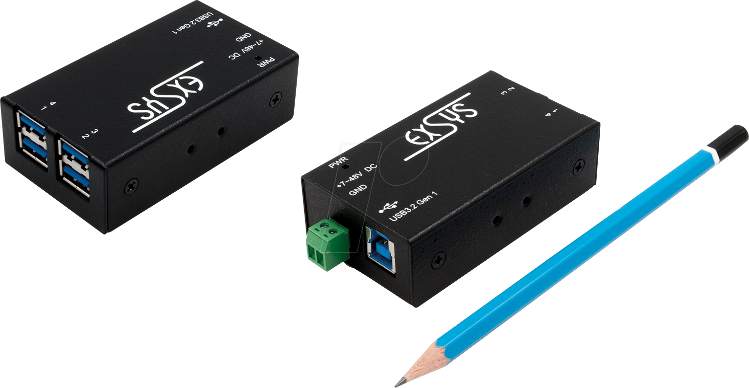 EXSYS EX-1181HMS - USB 3.0 4-Port Industrie-Hub, 15kV ESD, Mini