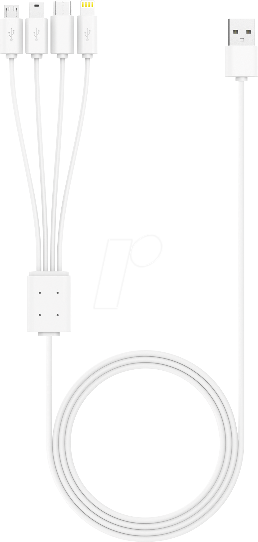 XLAYER 214252 - Ladekabel, USB-A -> C, Mini, Micro, Lightning, 1,5 m