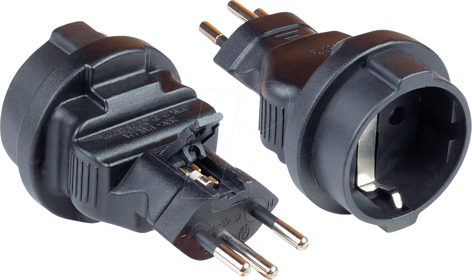 GC PA-6002S - Netzadapter, CH-Stecker, Typ J, F, schwarz