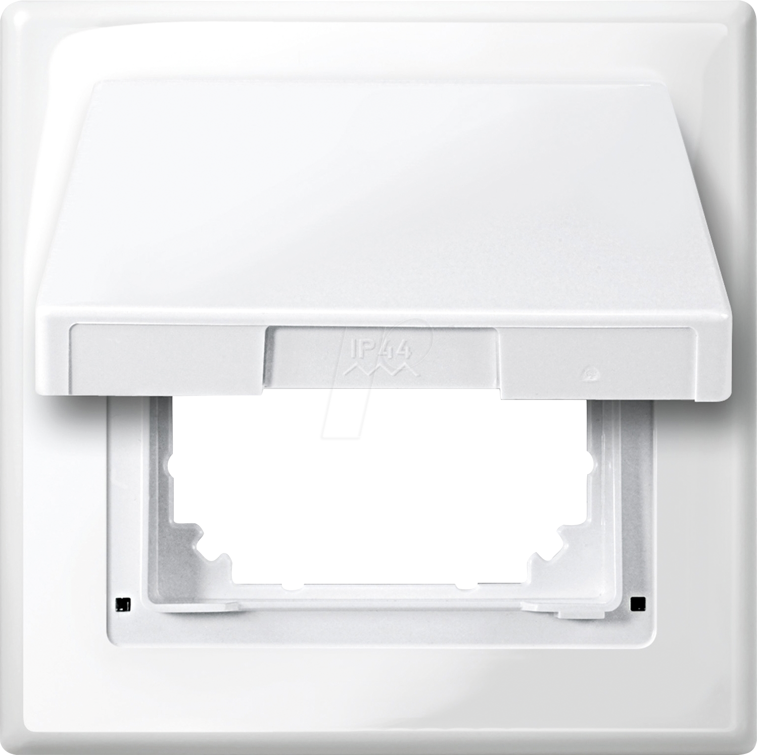 ME MS 478019 - M-SMART, Rahmen m. Klappdeckel, IP 44, 1-fach, polarweiß glänzen