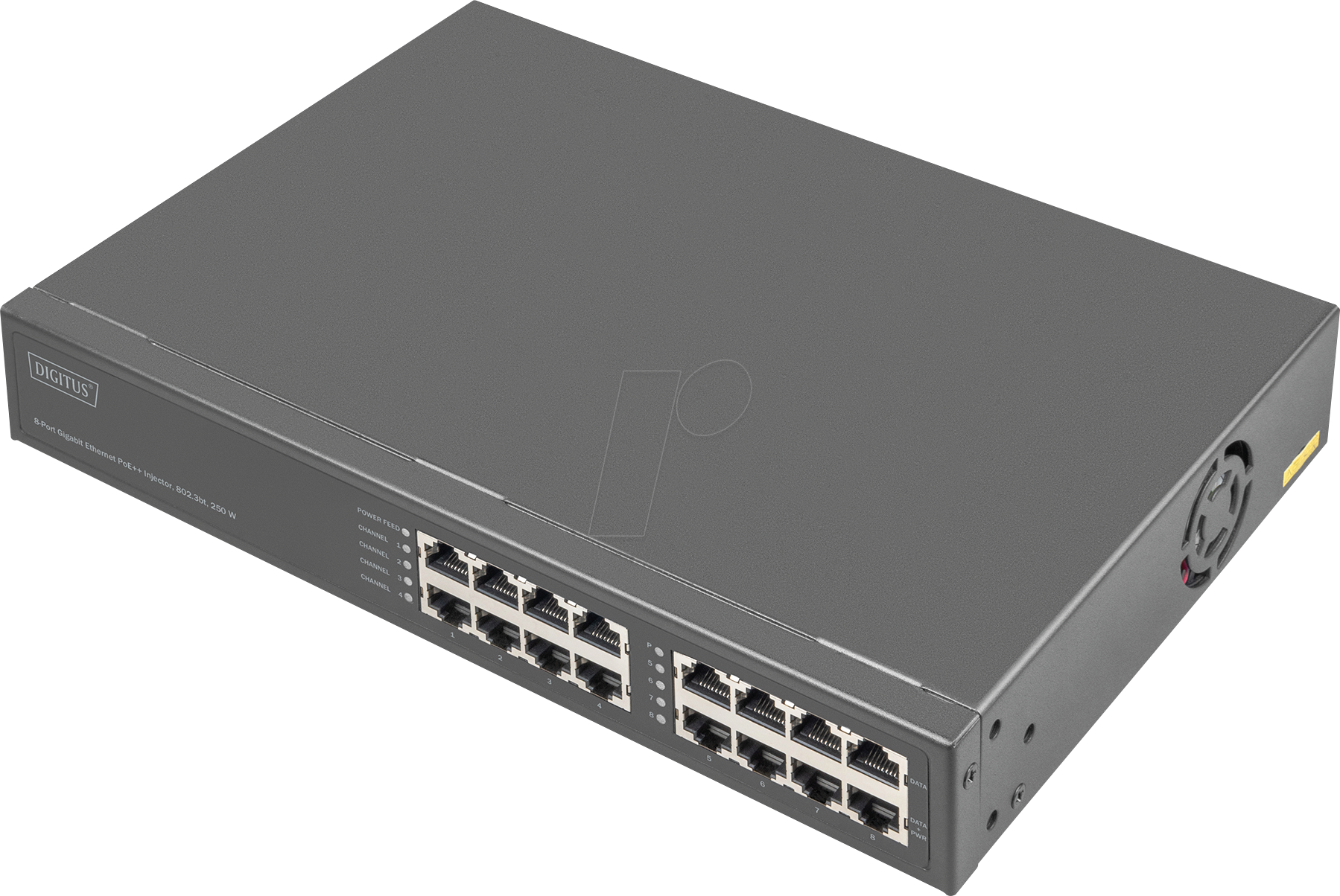 DIGI DN-95118 - 8-Port Power over Ethernet (PoE++) Injektor, 250 W