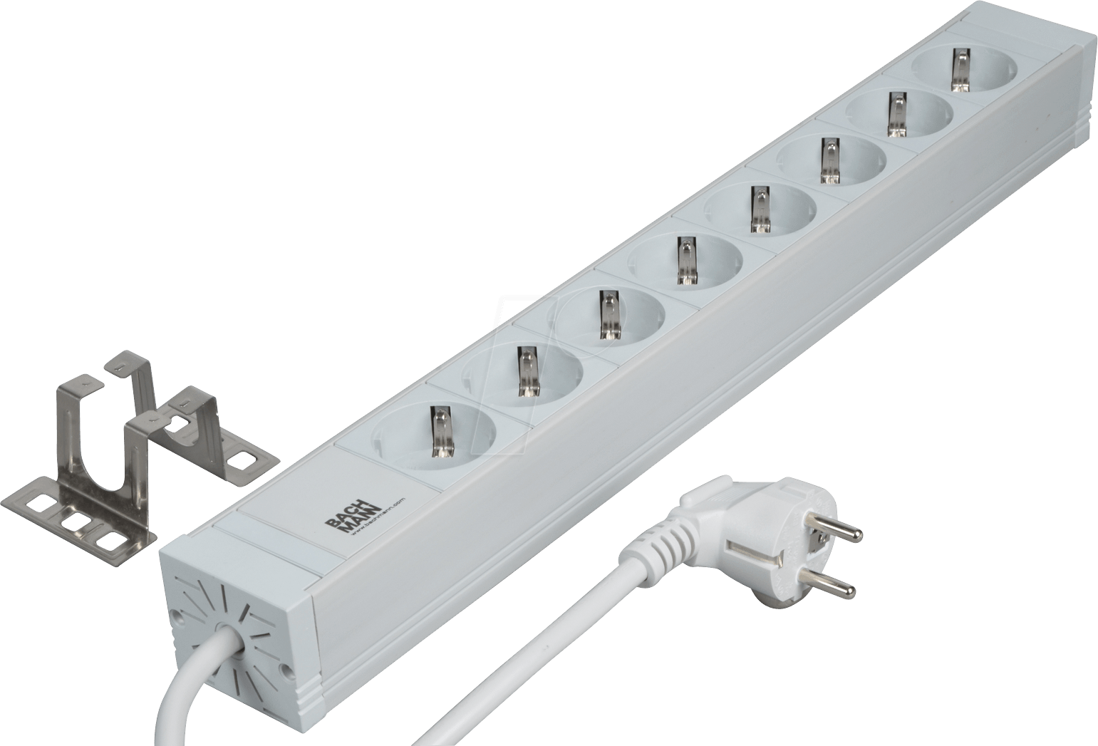 ROZ 141 - 48,3cm (19'') Steckdosenleiste 2 HE, grau