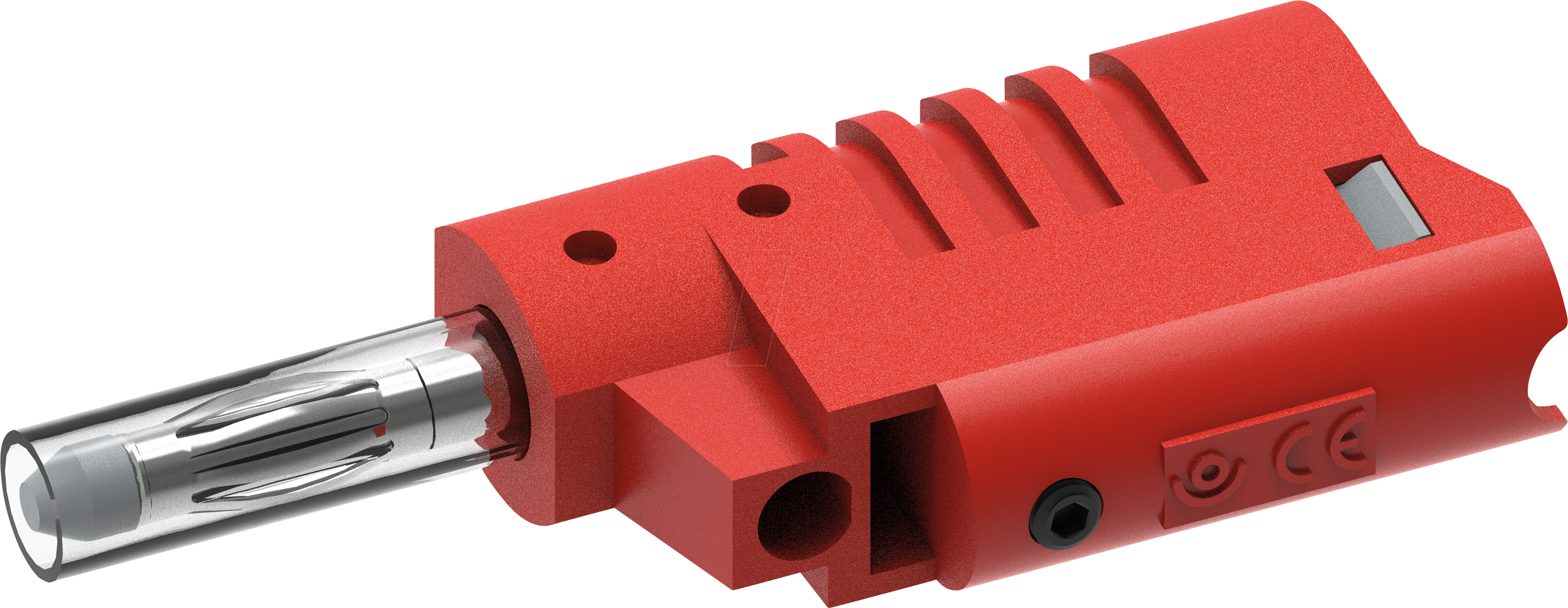 PJP 1086-R - Bananenstecker, 4 mm, stapelbar, Schiebehülse, rot