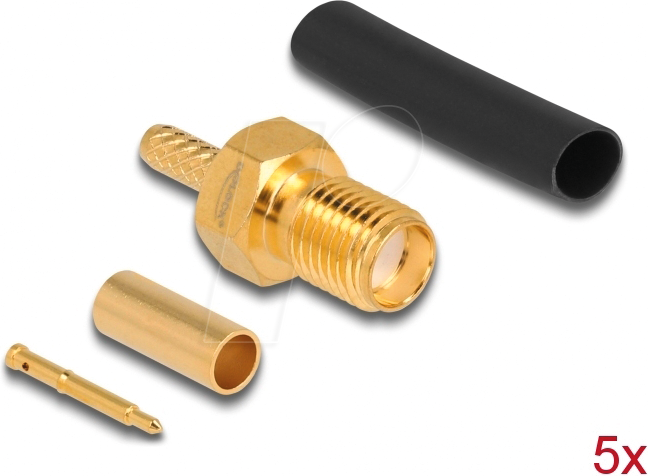 DELOCK 90044 - RP-SMA Buchse zum Crimpen RG-174 / RG-316