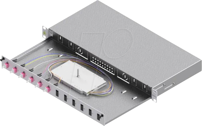 LSB1A224 - 19'' LWL Spleißbox, 1HE, 12 Ports, 6x LC-Duplex, OM4