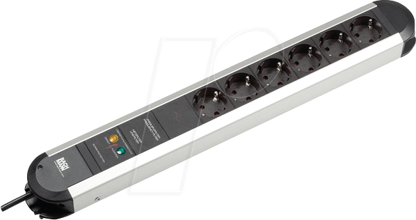 BACH 331.006 - Steckdosenleiste, 6-fach, Typ F - CEE 7/3, schwarz