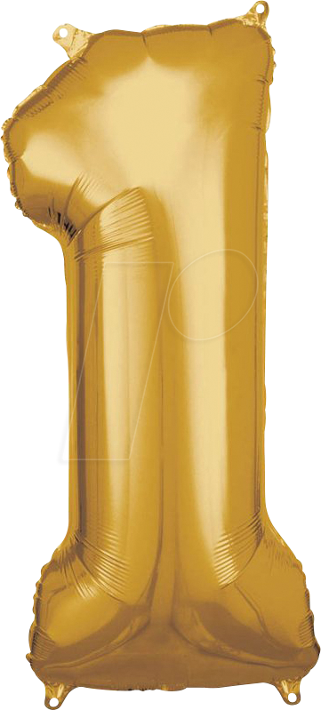 AMSC BALLON 1 GO - AMSCAN Folienballon Zahl 1 gold