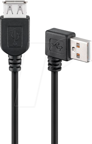 GOOBAY 95702 - USB 2.0 Hi-Speed Verlängerungskabel 90° 0,30 m schwarz