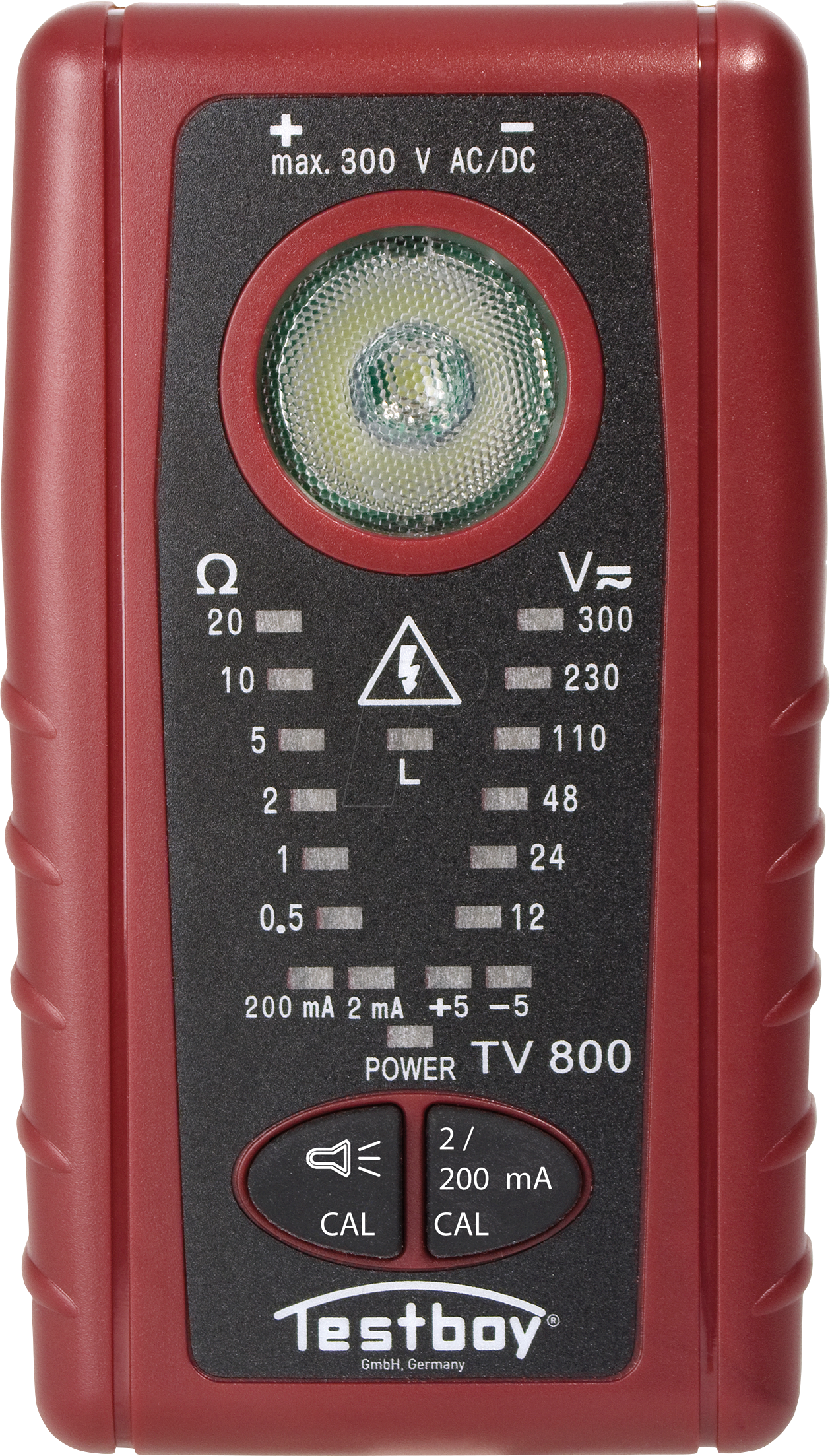 TESTBOY TV 800 - Niederohmprüfgerät, 0 - 20 Ohm, 2 mA / 200 mA