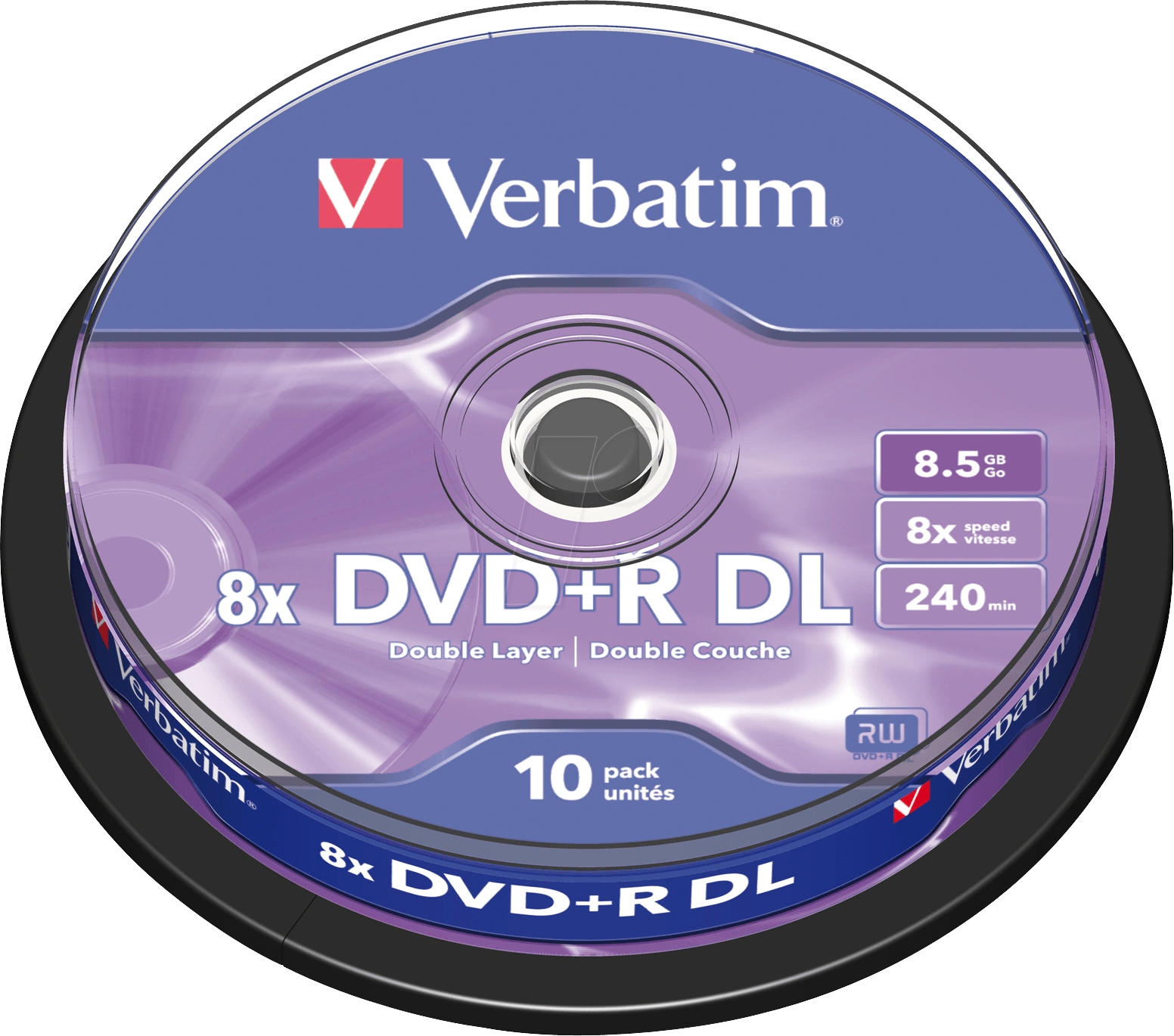 Thumbnail - DVD+R8,5 VER10 - DVD+R 8,5GB Double Layer, 10er Spindel
