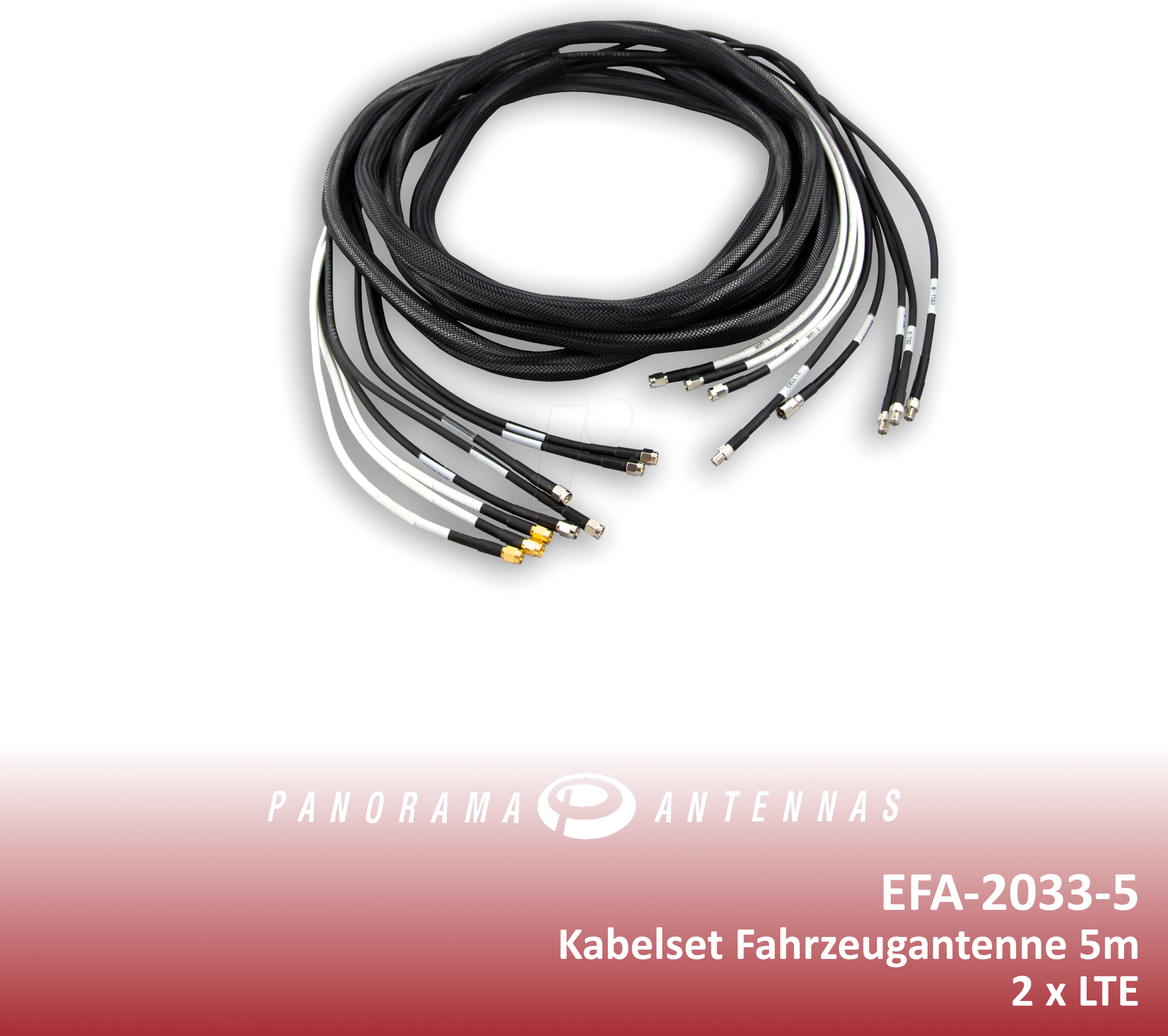 PAA EFA-2033-5 - Kabelset-Fahrzeugantennen 2x LTE, 5 m