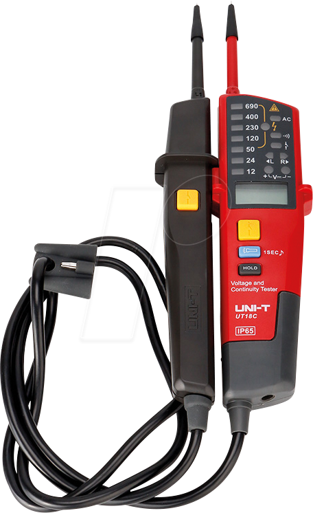UT 18C - Spannungsprüfer, 12 - 690 V AC/DC, LED-/LCD-Anzeige