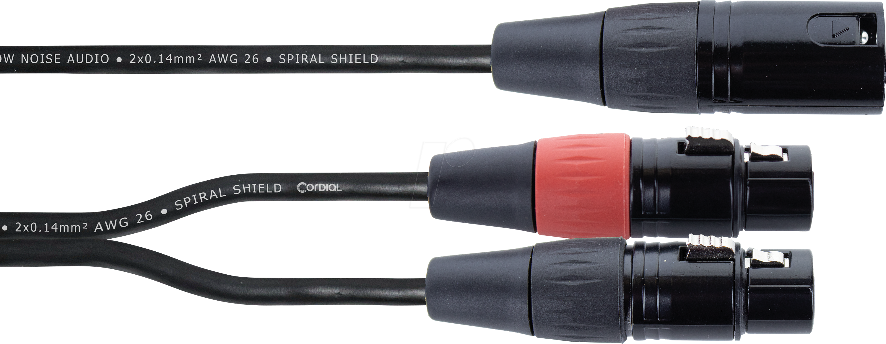 EY 0,3 MFF - Y-Adapter Kabel, 3-pol XLR Stecker > 2x 3-pol XLR Buchse, 0,3 m