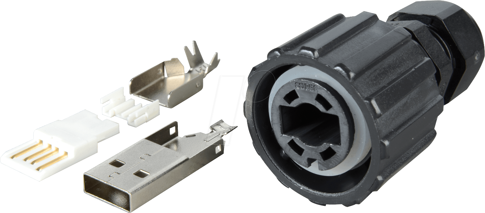 USB2 STG KS - USB 2.0 Stecker, Bajonettanschl., sw