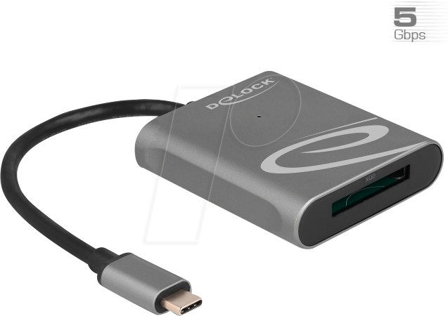 DELOCK 91741 - Card Reader, extern, USB 3.2 Gen1 Type-C, XQD