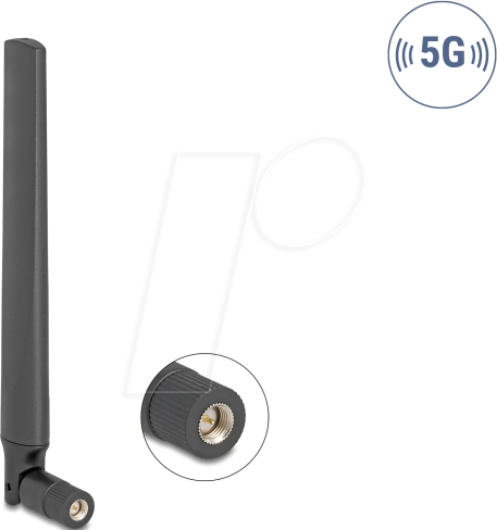 DELOCK 81466 - Antenne 5G SMA Stecker, omnidirektional, Kippgelenk, schwarz