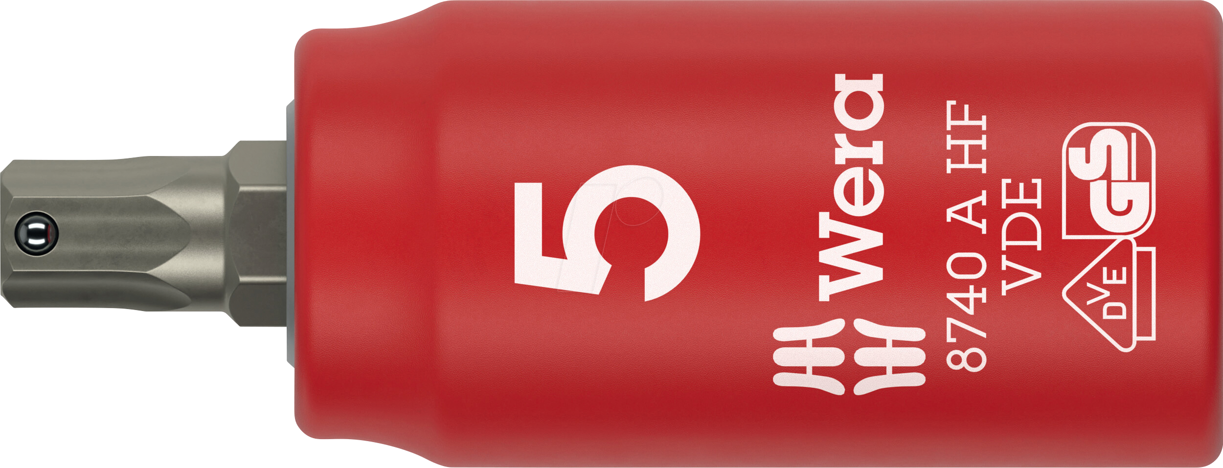 WERA 05005902001 - VDE Zyklop Bitnuss, 1/4''-Antrieb, Haltefunktion 5.0x45.0