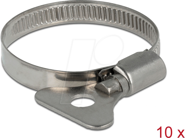 DELOCK 19580 - Schlauchschelle mit Flügelmutter 32 - 50 mm 10 Stück Metall