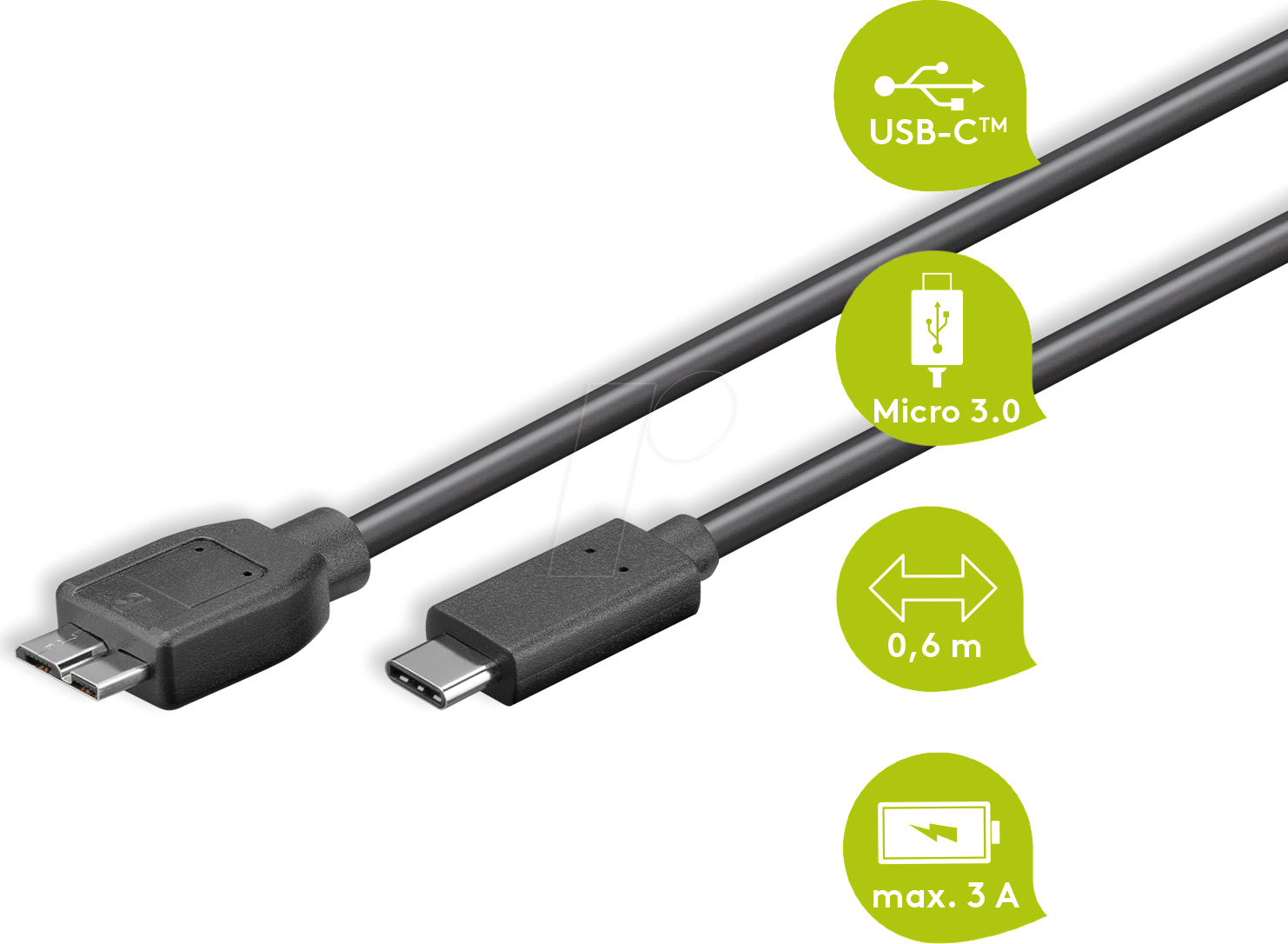 GOOBAY 67995 - USB 5 Gb/s Kabel, B Stecker auf C Stecker, 0,6 m