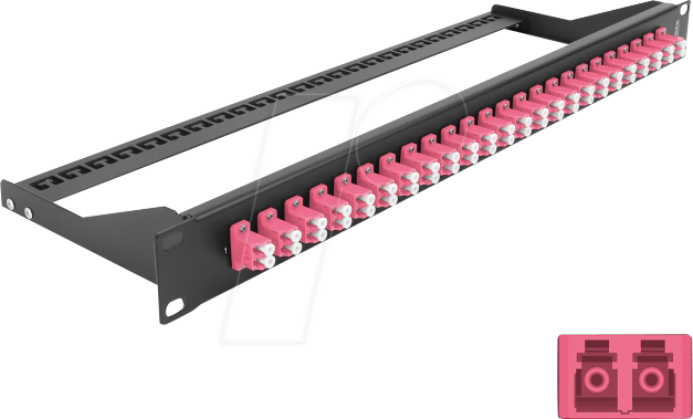 DELOCK 43390 - LWL Patchpanel, 19'', 24-Port, LC Duplex, 1HE, violett