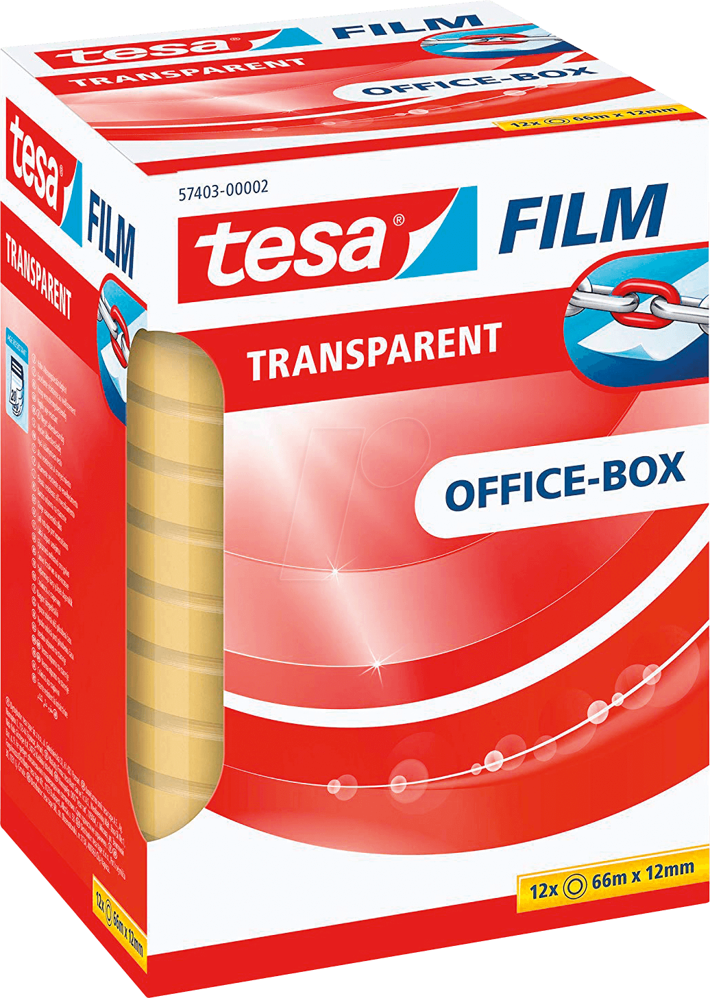 TESA 57403 - tesafilm® transparent, 66 m x 12 mm, 12 Rollen
