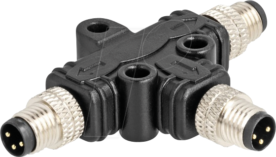DELOCK 60573 - M8 T-Splitter, A-kodiert, 3 Pin, 1x Stecker > 2x Stecker