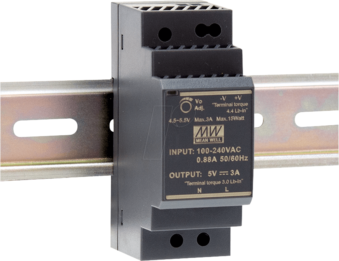 Thumbnail - MW HDR-30-12 - Schaltnetzteil, Hutschiene, 24 W, 12 V, 2 A