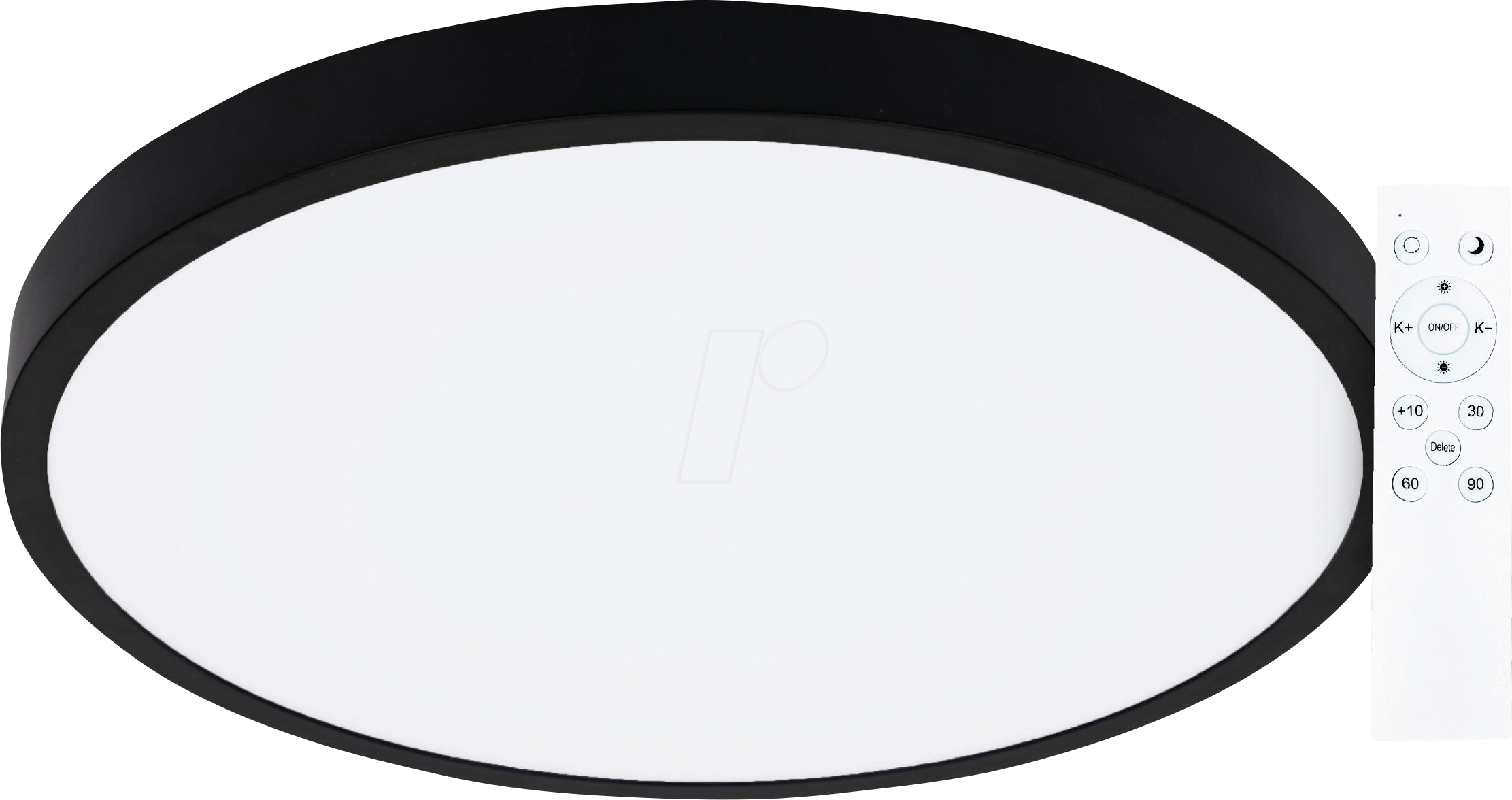 MLI 20500108 - Deckenleuchte Rami, CCT, dimmbar, rund, schwarz, Fernbedienung