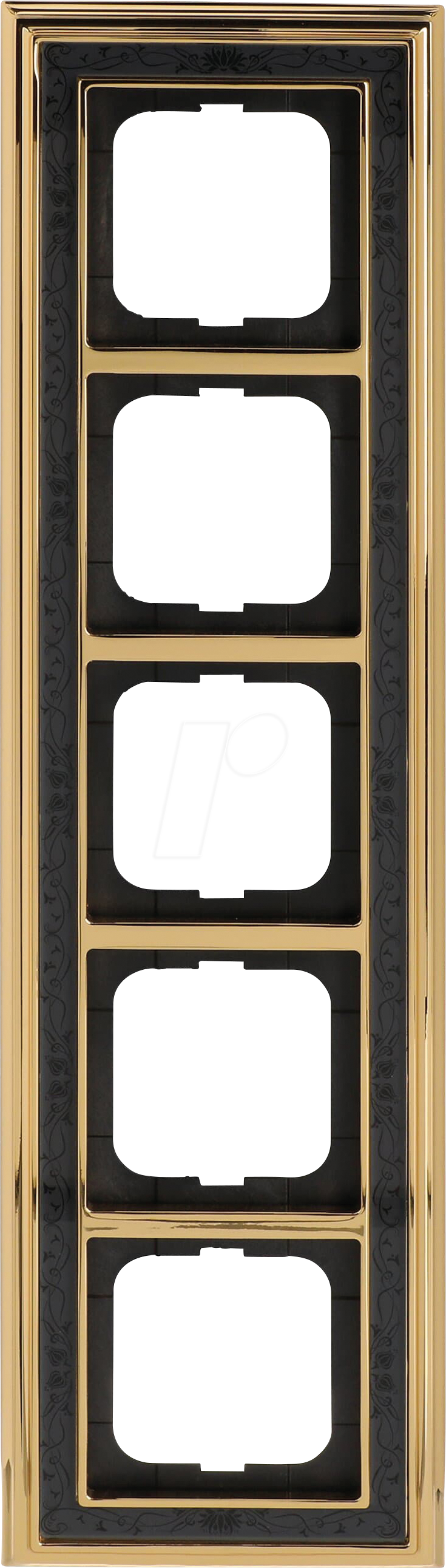 BJ 1725-833 - Abdeckrahmen 5-fach Messing poliert Dekor anthrazit -dynasty®