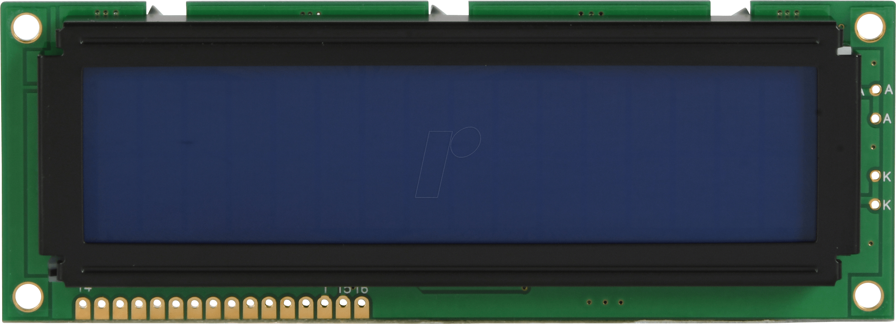 LCD-PM 2X16-10 C - LCD-Modul, 2x16, H:9,6mm, bl/ws, m.Bel.